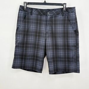Fila Sport Golf Mens 36 Plaid Shorts Grey Black Performance Stretch Flat Front
